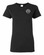 Born and Raised Heart Flag NS Left Chest Women's Tee