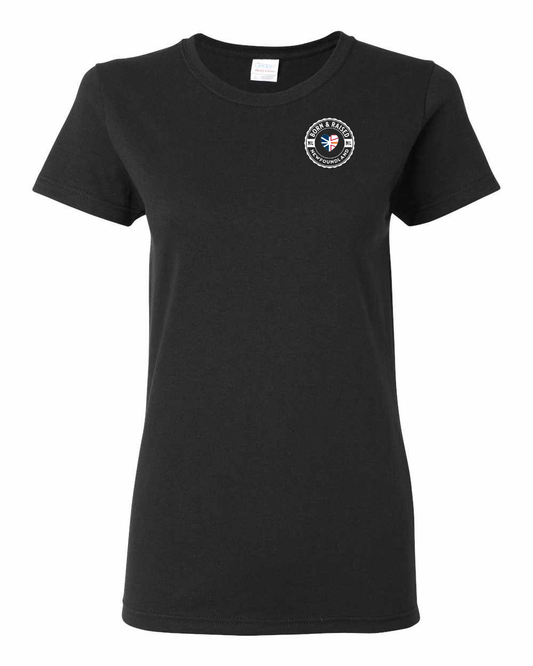Born and Raised Heart Flag NFLD Left Chest Women's Tee