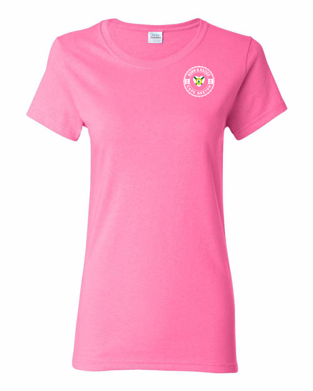Born and Raised Heart Flag CB Left Chest Women's Tee