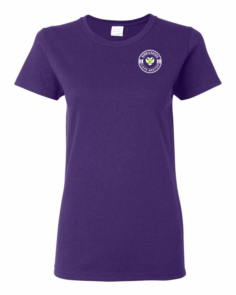 Born and Raised Heart Flag CB Left Chest Women's Tee