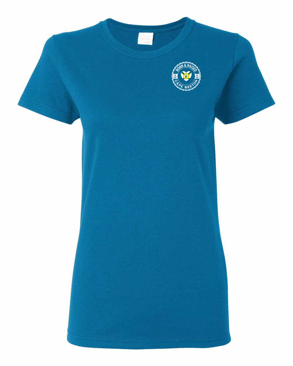 Born and Raised Heart Flag CB Left Chest Women's Tee