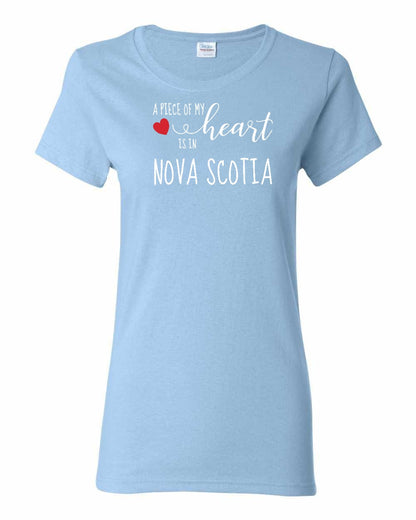 A piece of My heart in Nova Scotia (Red Heart) Full womens-tee