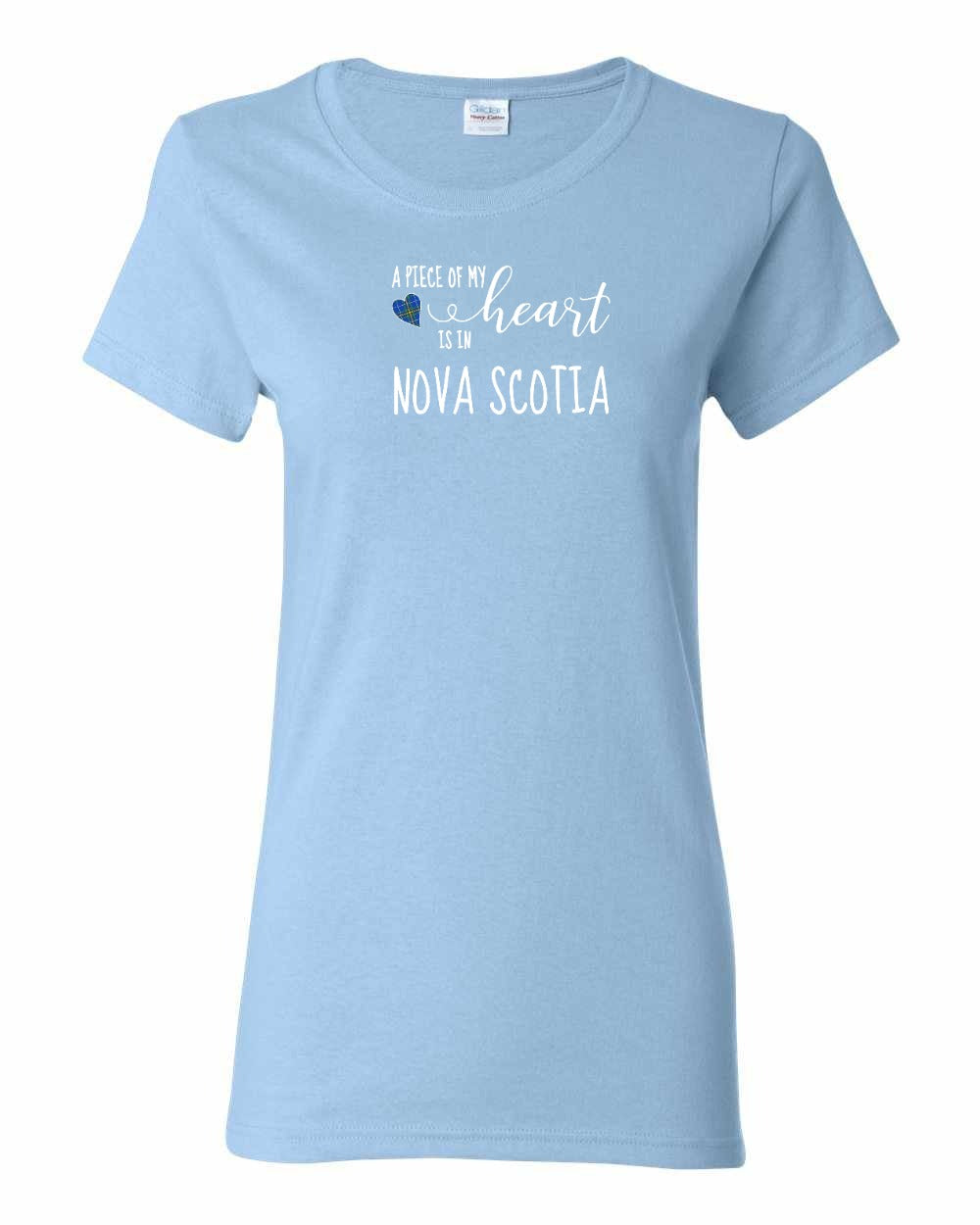 A piece of My heart in Nova Scotia (Tartan Heart) Full womens-tee