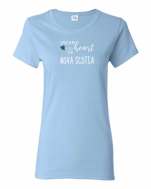 A piece of My heart in Nova Scotia (Tartan Heart) Full womens-tee