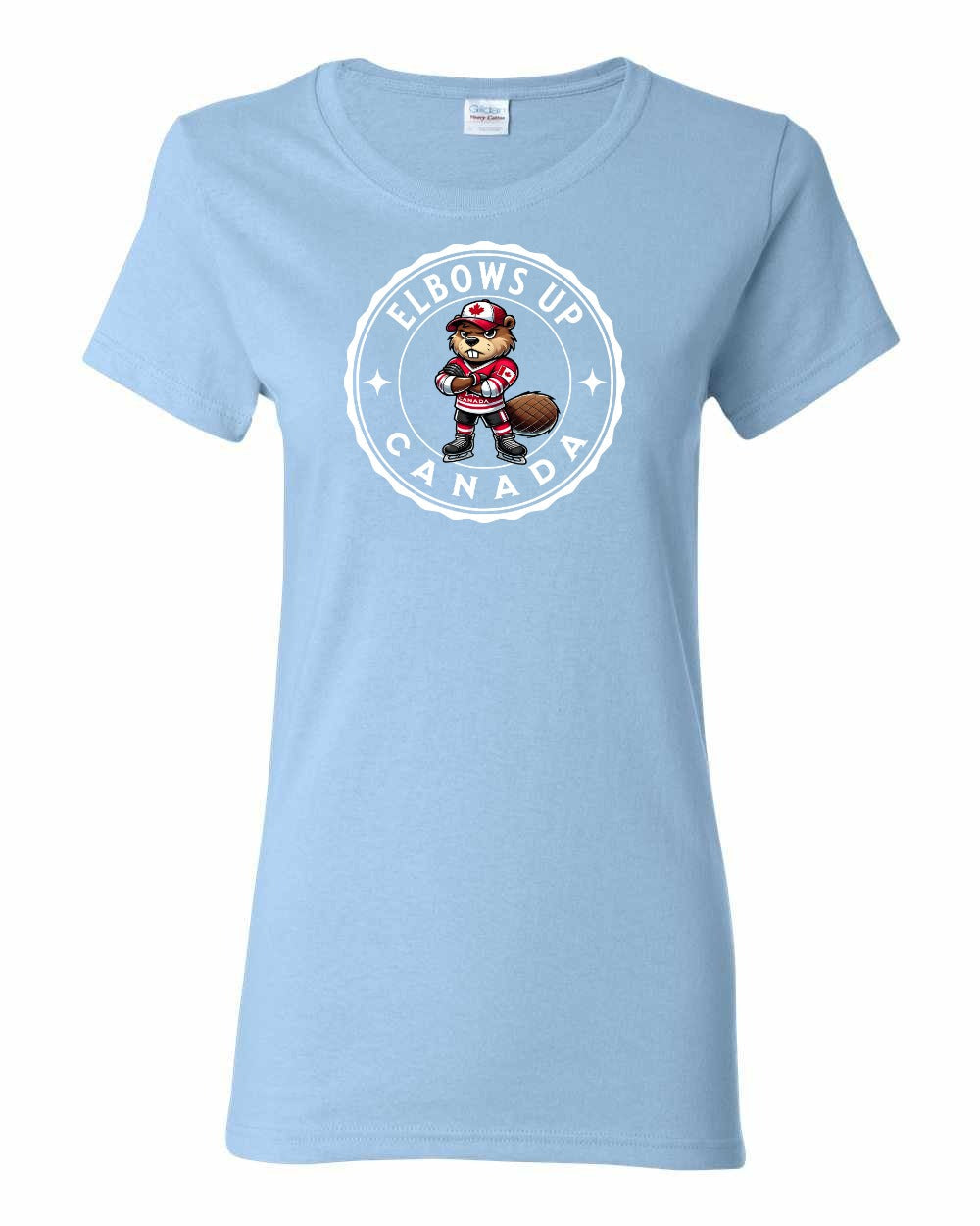 Elbows Up Beaver Women's Tee - Gildan Canada (sewn Internationally)
