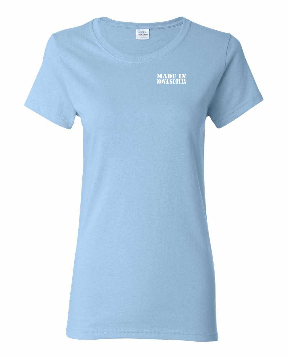 Made In NS ( White Lettering) Left Chest Women's Tee