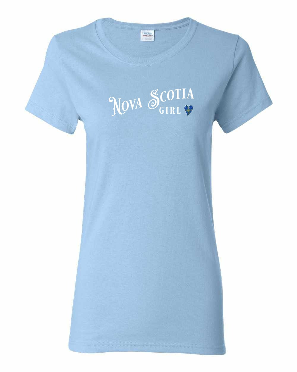 Nova Scotia Girl Tartan Heart Full womens-tee