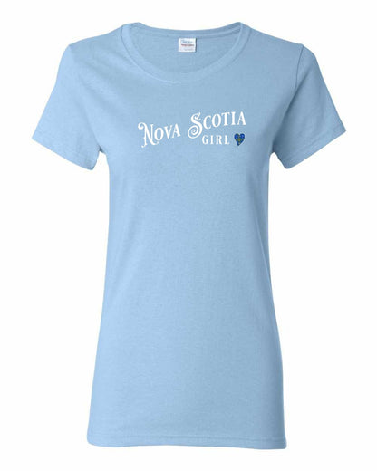Nova Scotia Girl Tartan Heart Full womens-tee