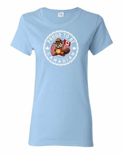 Proud to be Canadian Beaver Full Front Women's Tee
