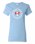 Proud to Be Canadian Heart  Women's Tee - Gildan Canada (sewn Internationally)