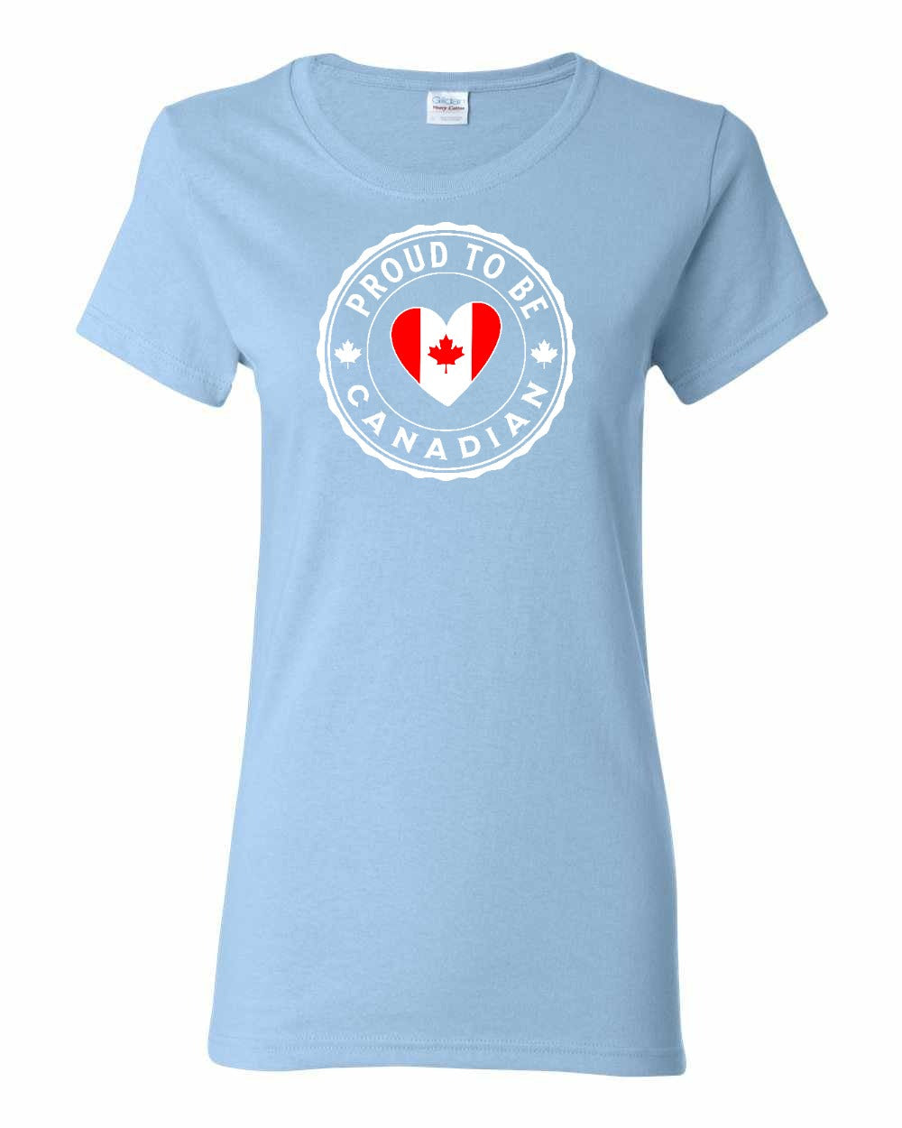 Proud to Be Canadian Heart  Full Front Women's Tee