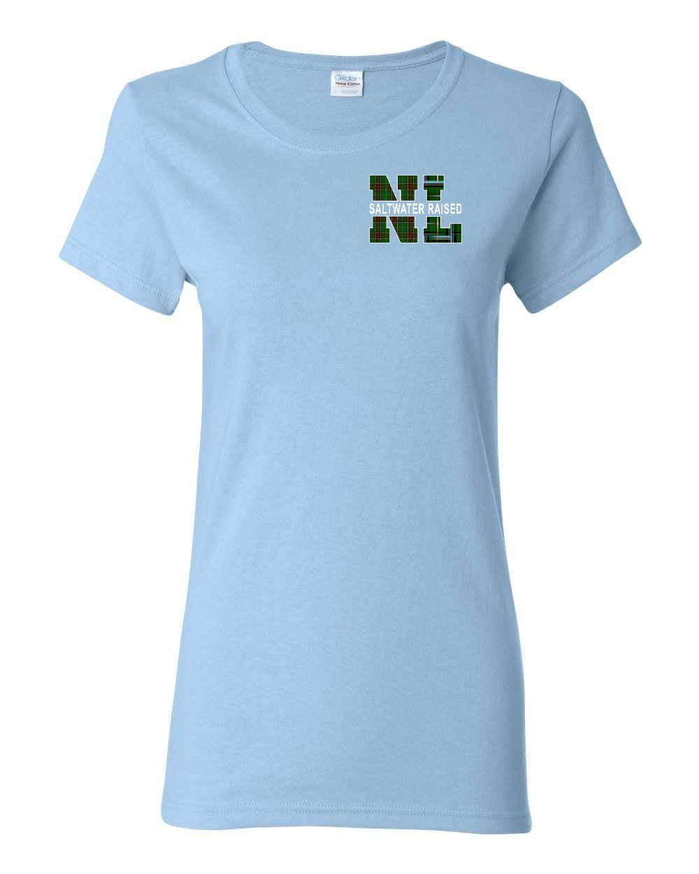 NFLD and Labrador Saltwater Raised Left Chest Women's Tee