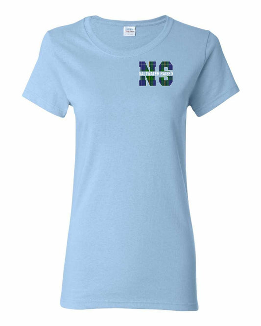 Saltwater Raised Left Chest and Back womens-tee