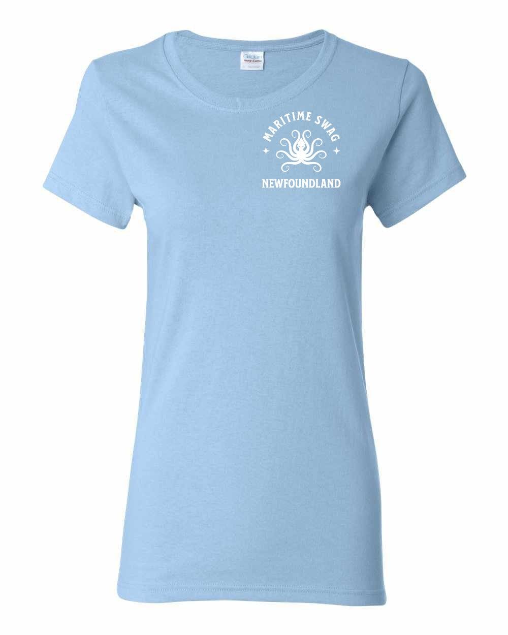 Maritime Swag Newfoundland Octopus Left Chest and Back Women's Tee