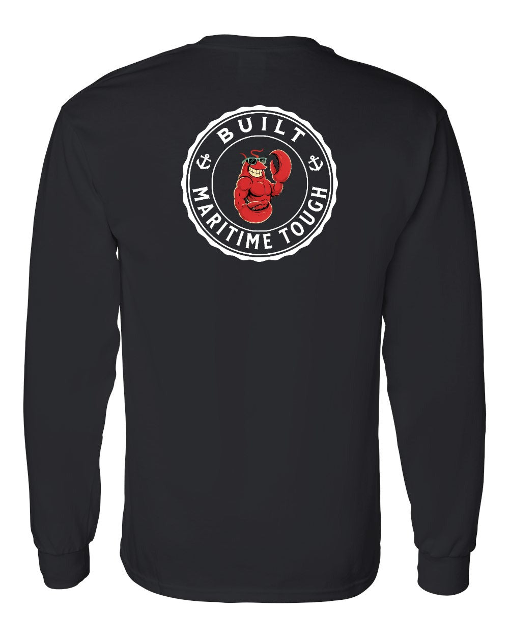 Built Maritime Tough Lobster Left Chest & Back Long Sleeve Tee - Unisex
