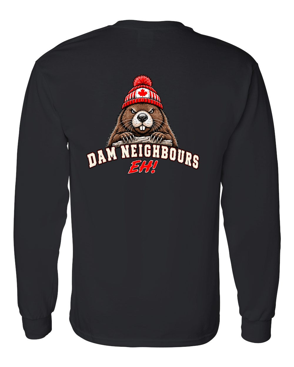 Dam Neighbours Left Chest and Back Long Sleeve in Black - back