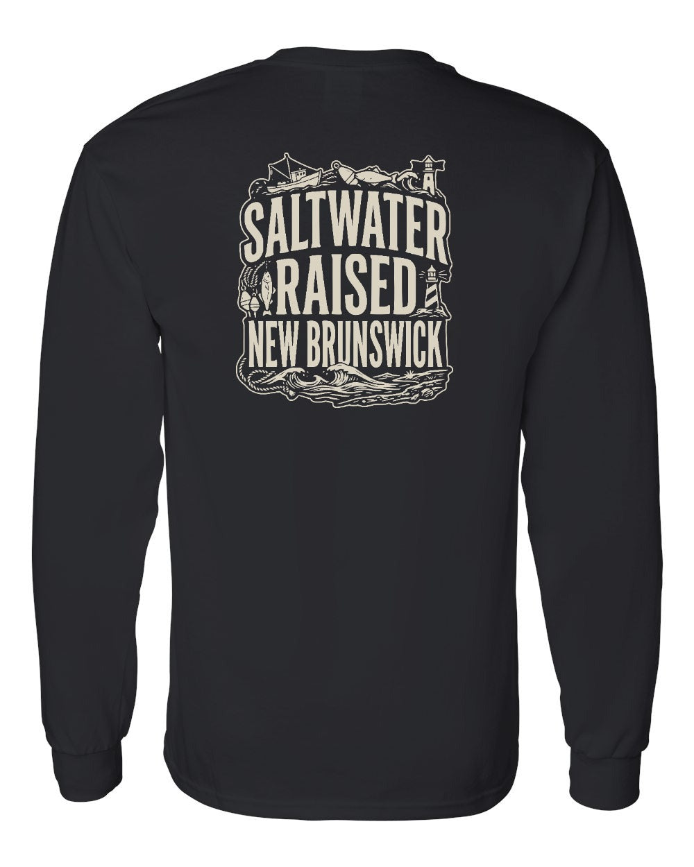 NB Saltwater Raised Folk Left Chest and Back Long Sleeve Tee - Unisex
