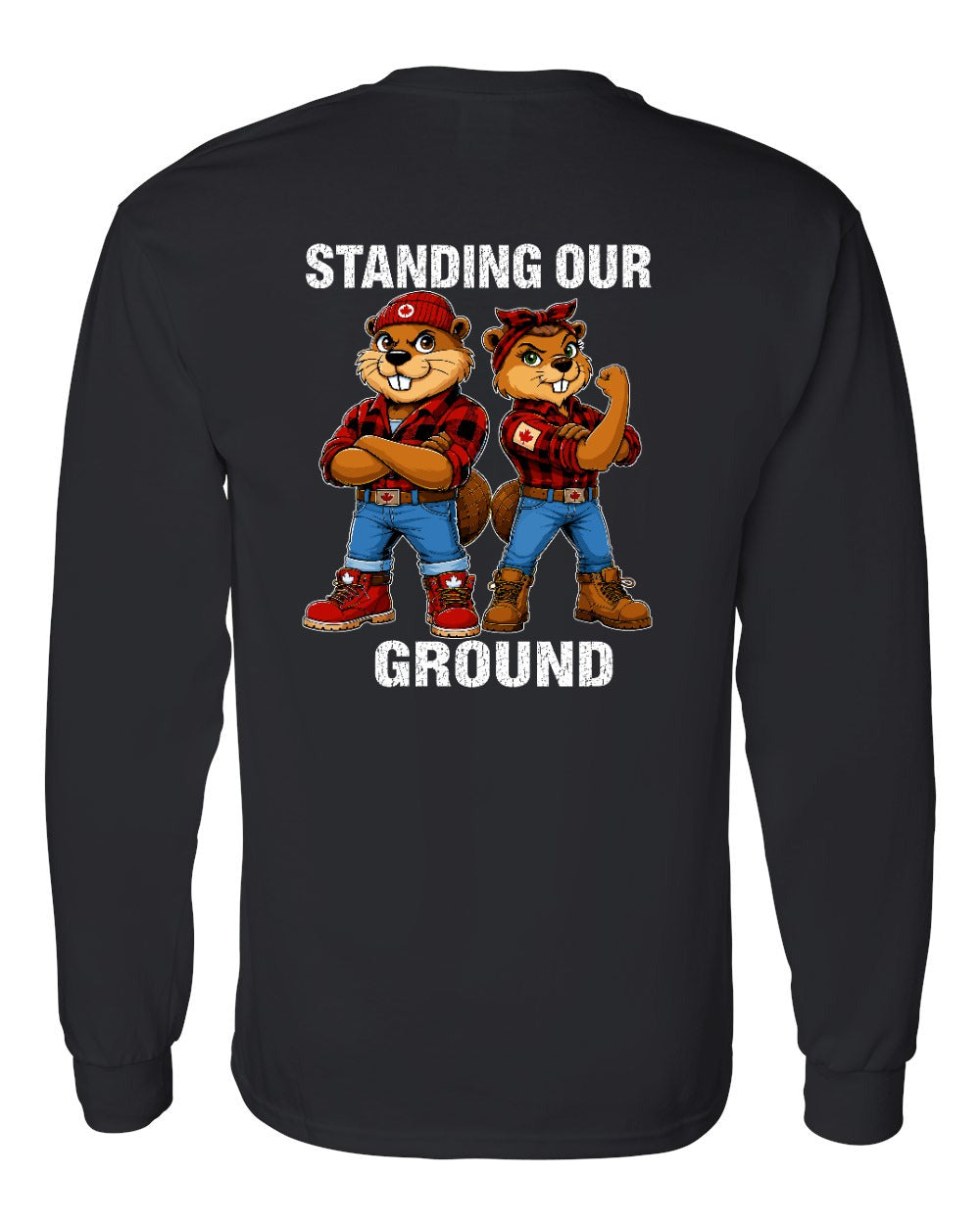 Standing Our Ground Left Chest and Back Long Sleeve in Black - back