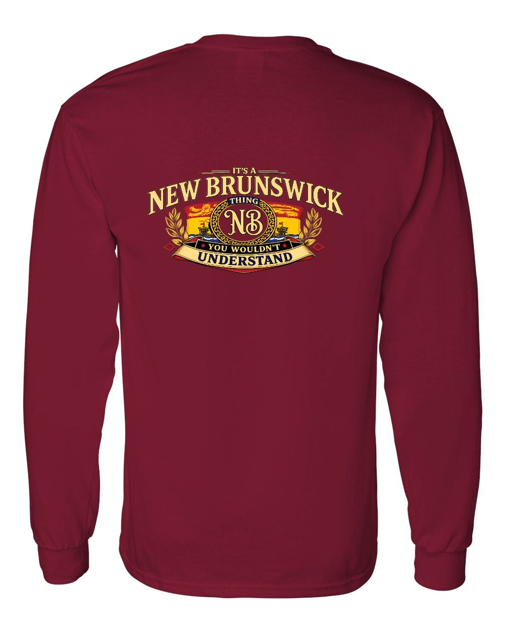 Nb Understand Left Chest and Back Long Sleeve in Cardinal Red - back