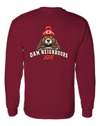 Dam Neighbours Left Chest and Back Long Sleeve in Cardinal Red - back