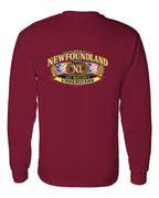 Newfoundland Thing Badge Left Chest and Back Long Sleeve in Cardinal Red - back