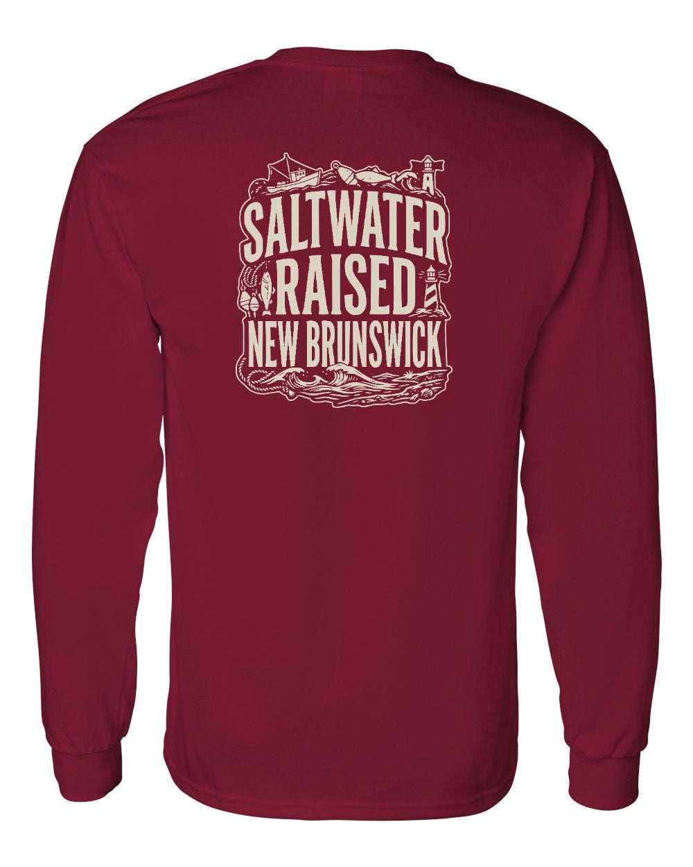 NB Saltwater Raised Folk Left Chest and Back Long Sleeve Tee - Unisex