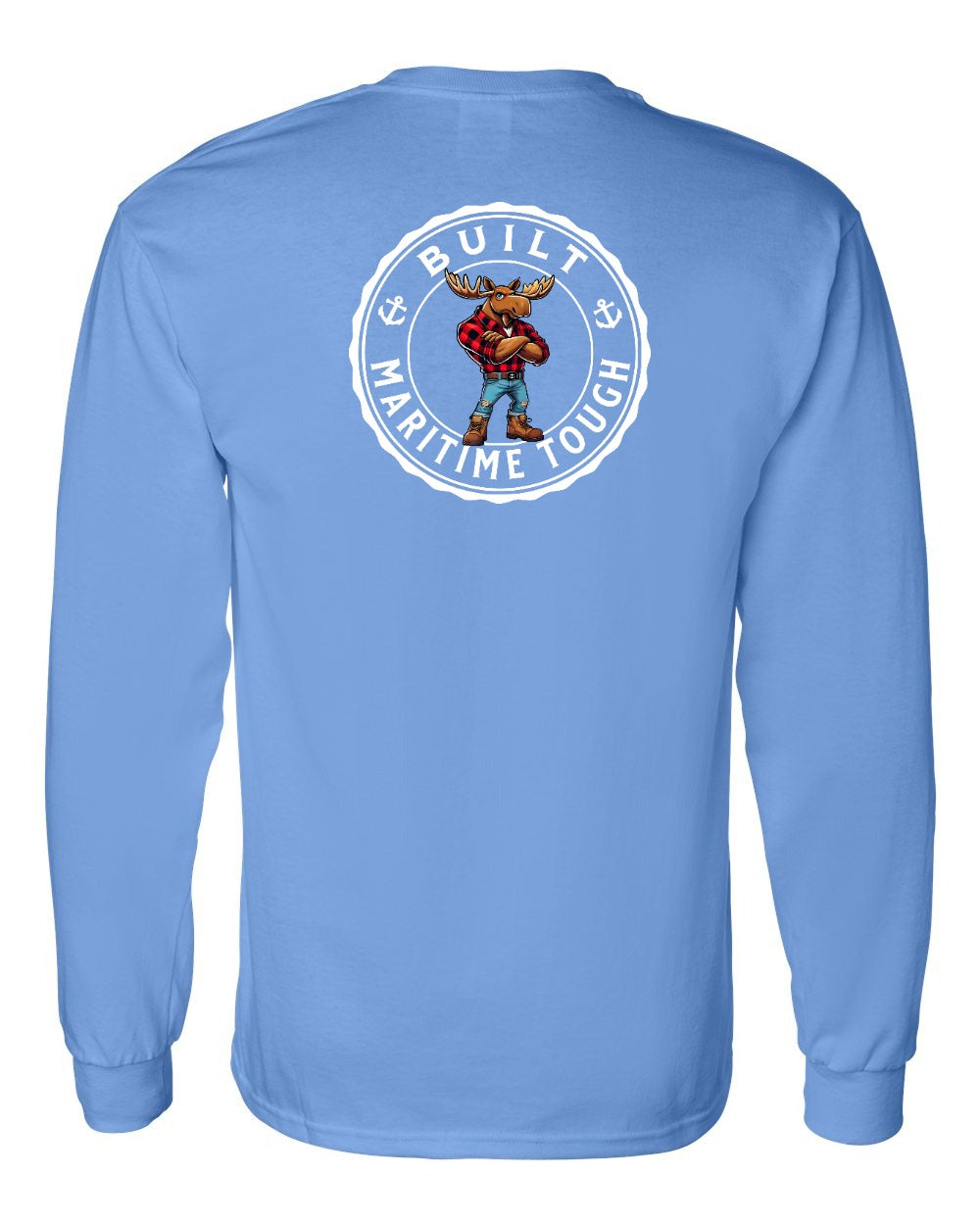 Built Maritime Tough Moose Left Chest & Back Long Sleeve Tee - Unisex