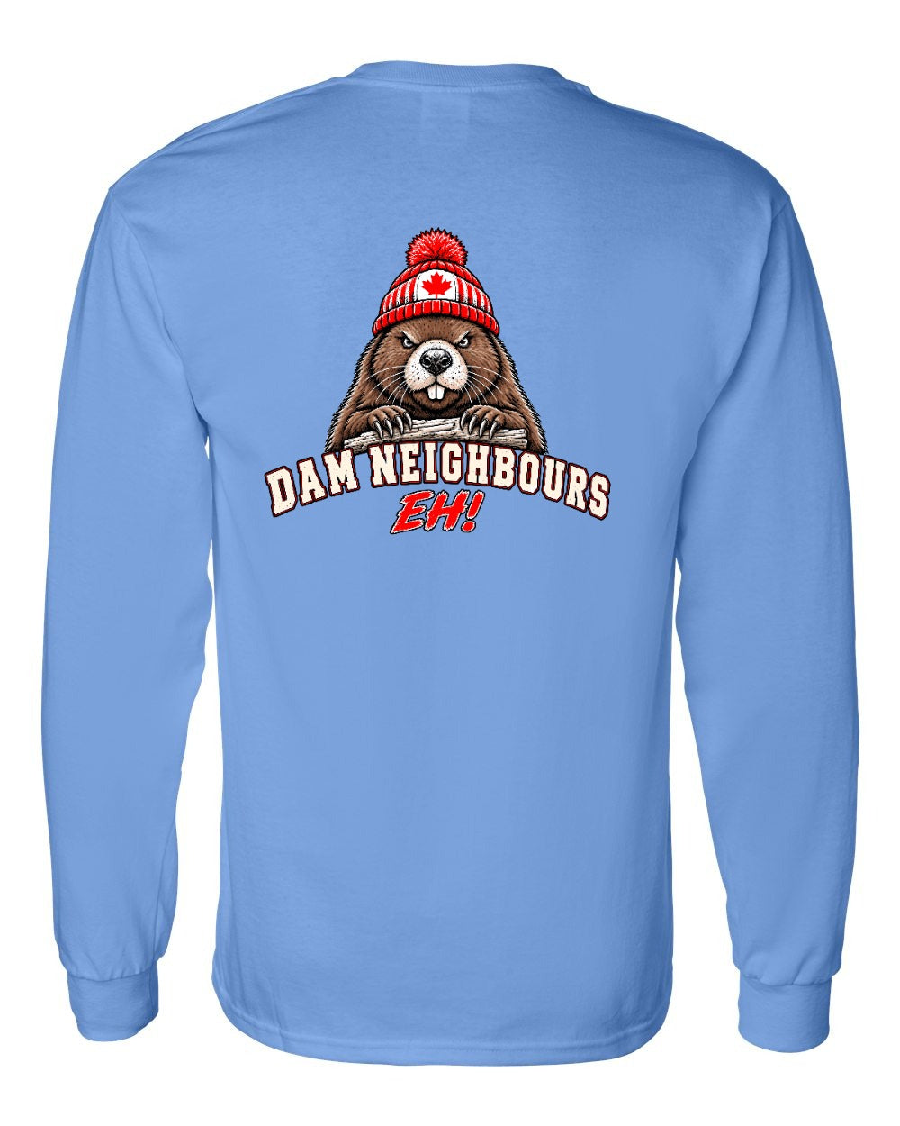 Dam Neighbours Left Chest and Back Long Sleeve in Carolina Blue - back