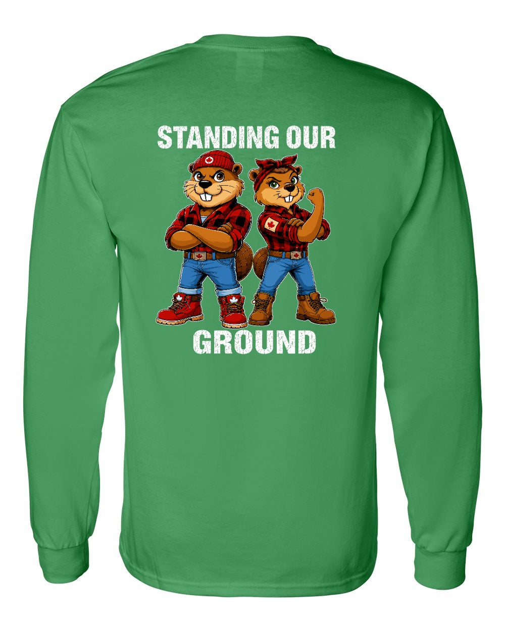 Standing Our Ground Left Chest and Back Long Sleeve in Irish Green - back