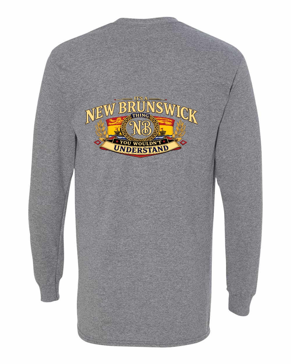 Nb Understand Left Chest and Back Long Sleeve in Graphite Heather - back