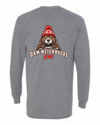 Dam Neighbours Left Chest and Back Long Sleeve in Graphite Heather - back