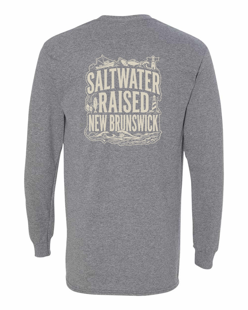 NB Saltwater Raised Folk Left Chest and Back Long Sleeve Tee - Unisex