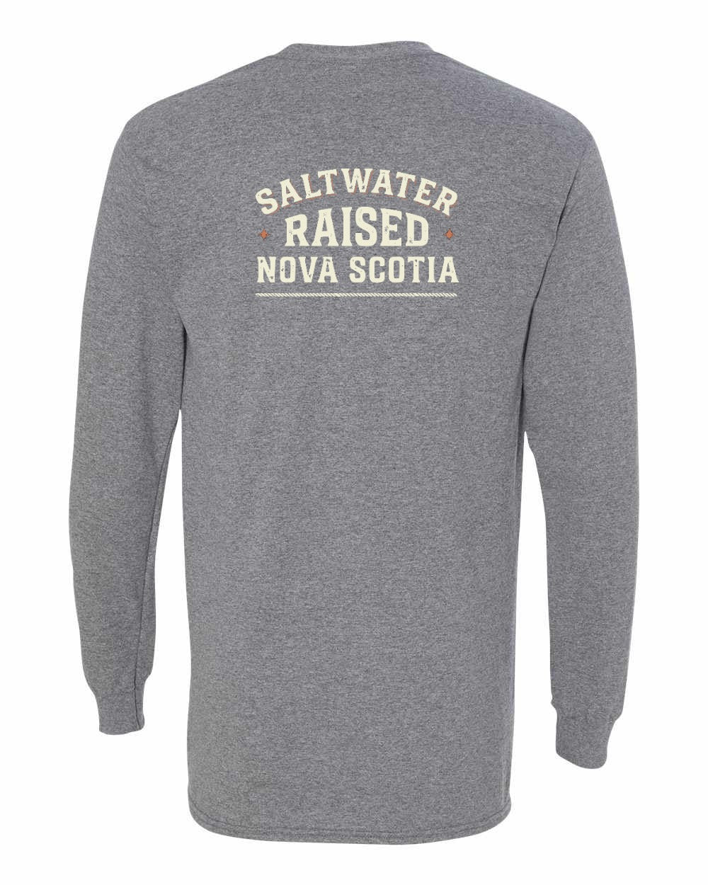 Saltwater Raised NS Sign Left Chest and Back Long Sleeve Tee - Unisex
