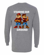 Standing Our Ground Left Chest and Back Long Sleeve in Graphite Heather - back