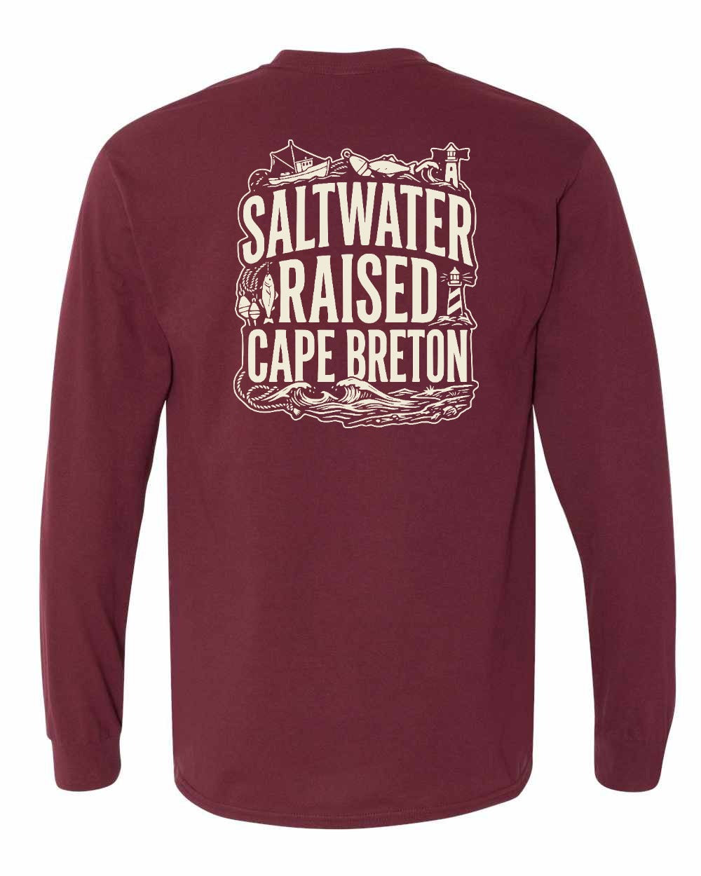 CB Saltwater Raised Folk Left Chest and Back Long Sleeve Tee - Unisex