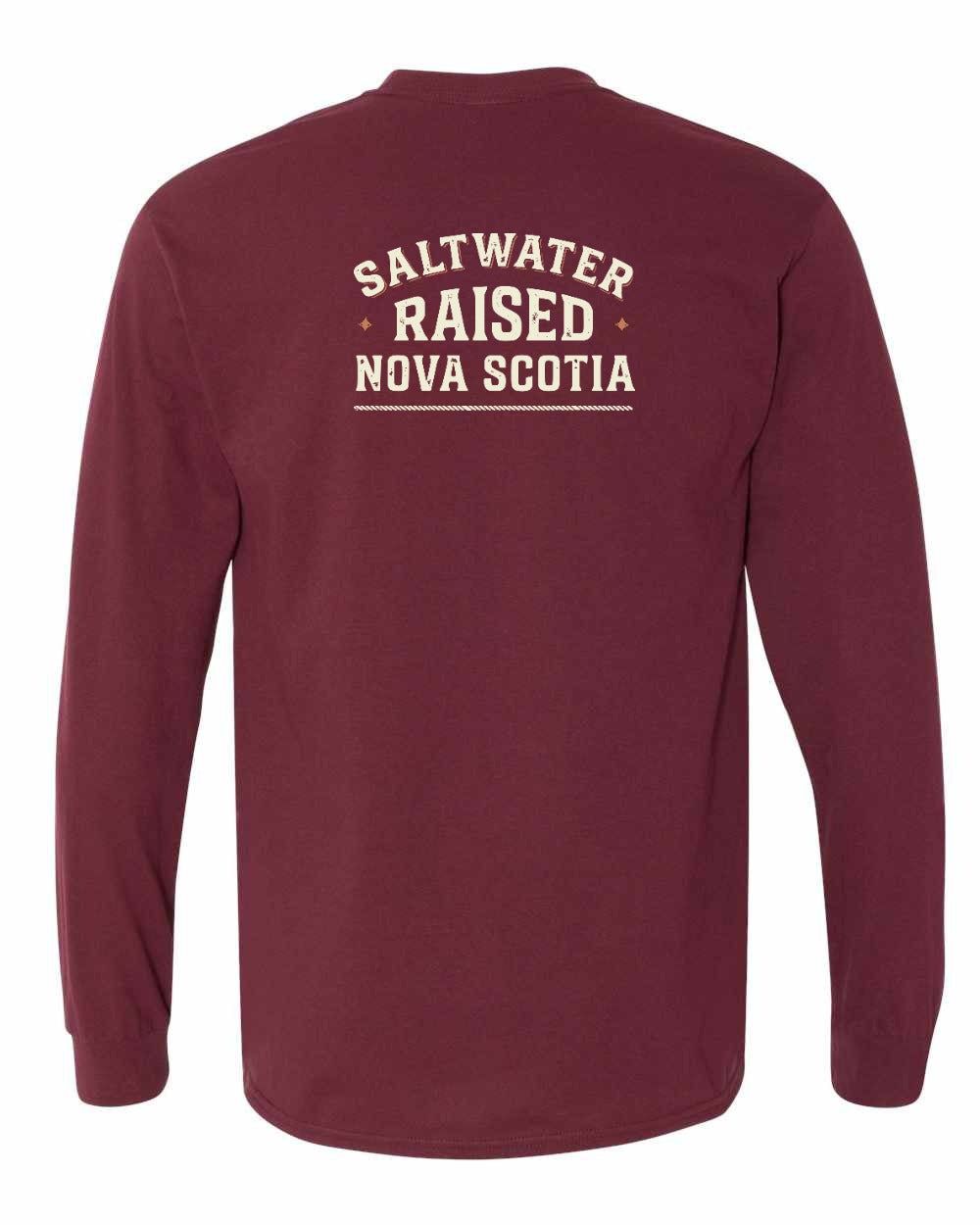 Saltwater Raised NS Sign Left Chest and Back Long Sleeve Tee - Unisex