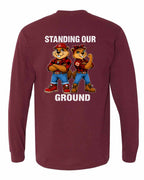 Standing Our Ground Left Chest and Back Long Sleeve in Maroon - back
