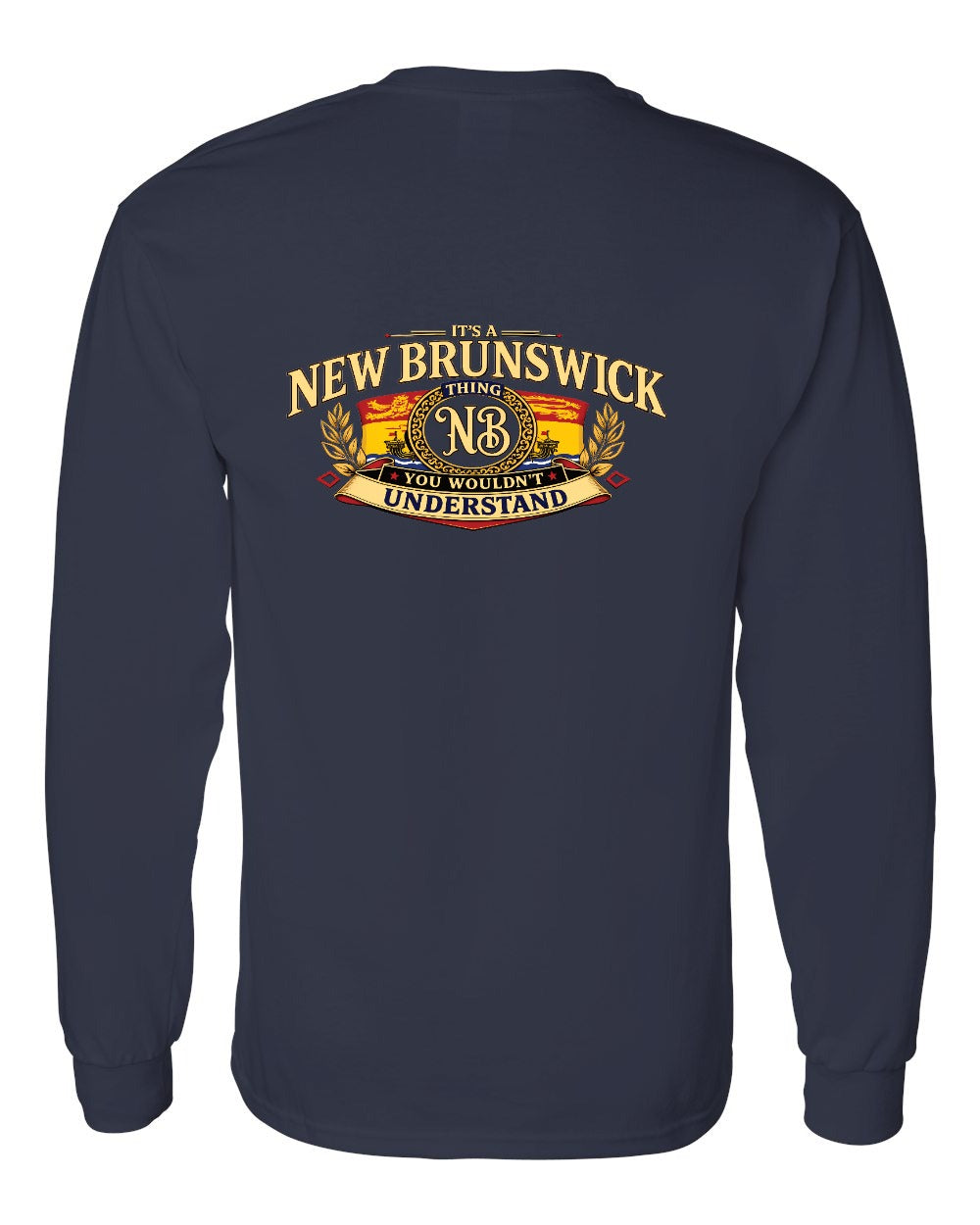 Nb Understand Left Chest and Back Long Sleeve in Navy - back