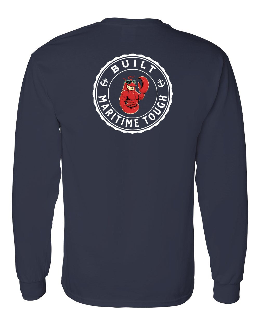 Built Maritime Tough Lobster Left Chest & Back Long Sleeve Tee - Unisex