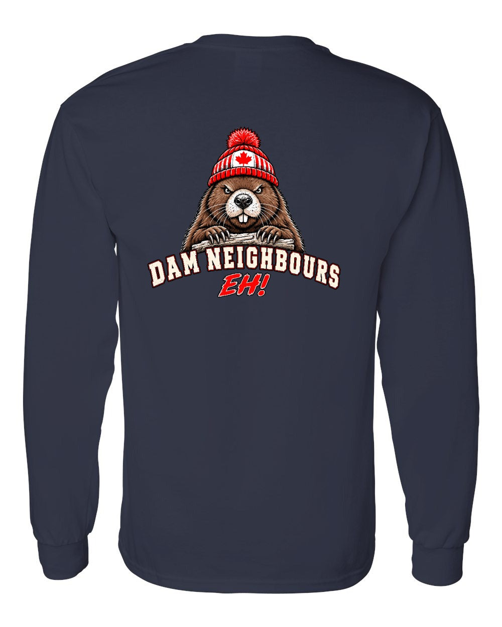 Dam Neighbours Left Chest and Back Long Sleeve in Navy - back