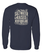 NFLD Saltwater Raised Folk Left Chest and Back Long Sleeve Tee - Unisex