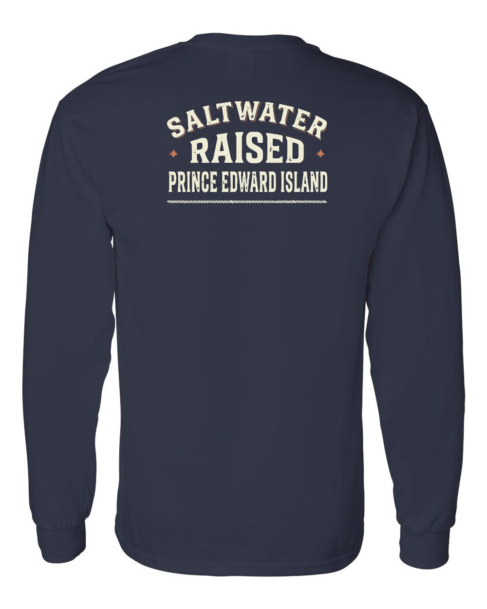 PEI Saltwater Raised Sign Left Chest And Back Long Sleeve Tee - Unisex
