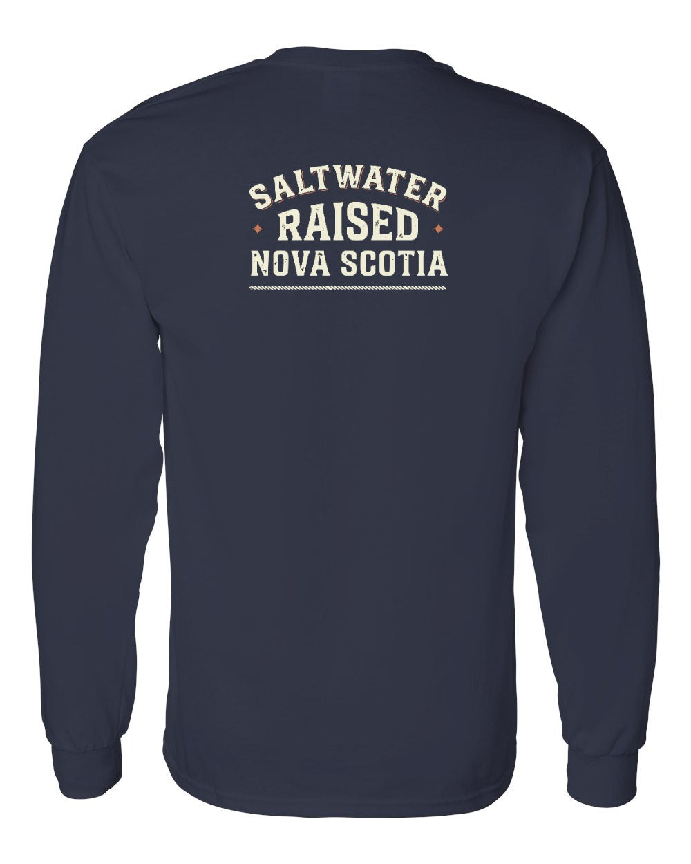 Saltwater Raised NS Sign Left Chest and Back Long Sleeve Tee - Unisex