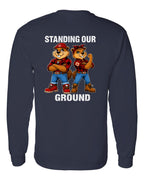 Standing Our Ground Left Chest and Back Long Sleeve in Navy - back