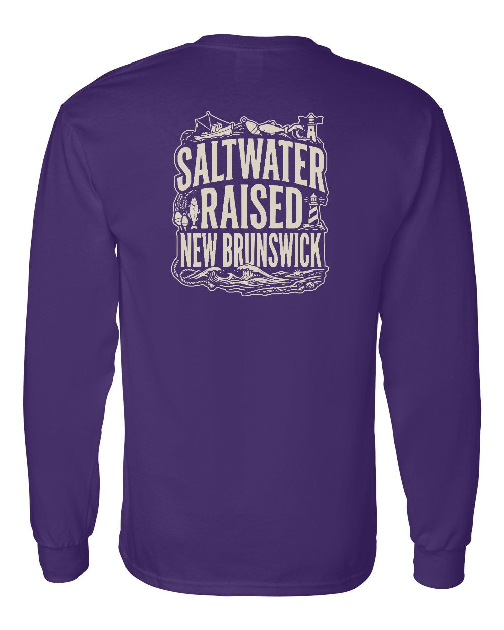 NB Saltwater Raised Folk Left Chest and Back Long Sleeve Tee - Unisex
