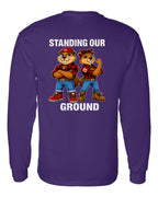 Standing Our Ground Left Chest and Back Long Sleeve in Purple - back
