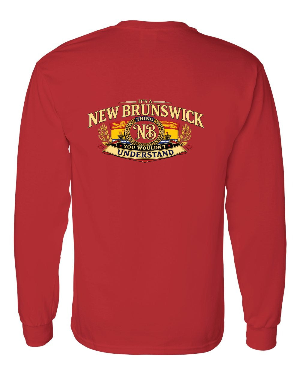 Nb Understand Left Chest and Back Long Sleeve in Red - back