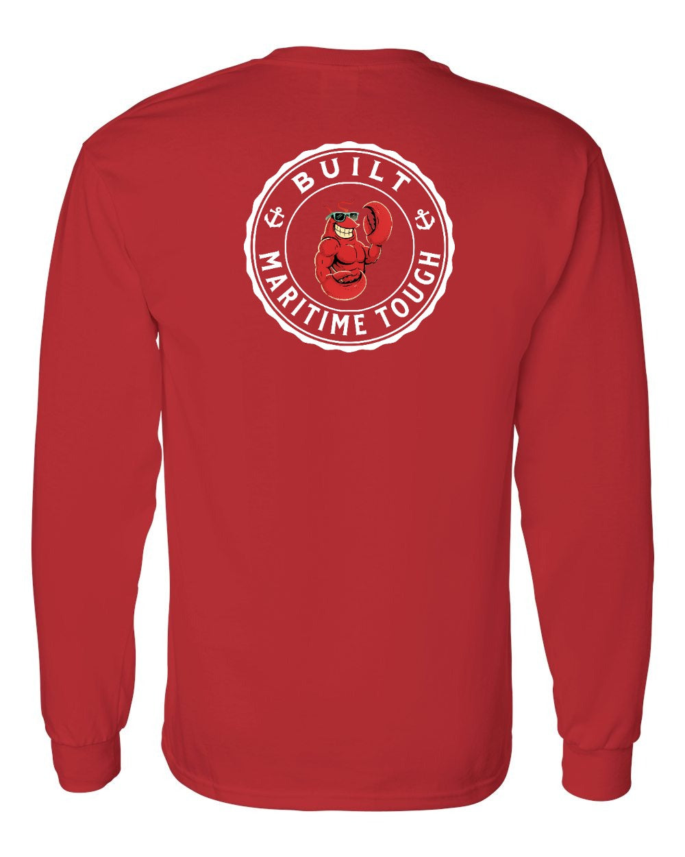 Built Maritime Tough Lobster Left Chest & Back Long Sleeve Tee - Unisex