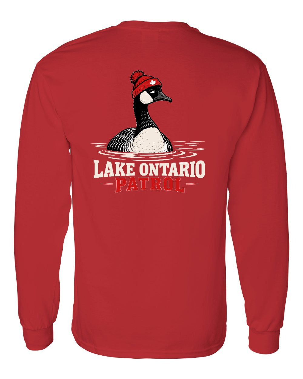 Lake Patrol Left Chest and Back Long Sleeve in Red - back