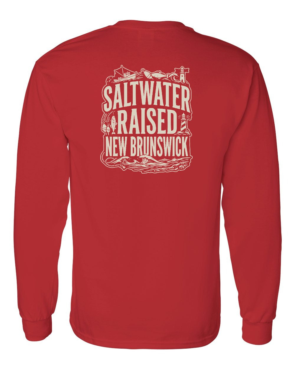 NB Saltwater Raised Folk Left Chest and Back Long Sleeve Tee - Unisex